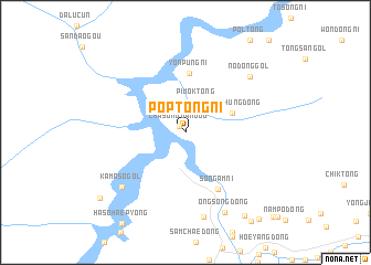 map of Pŏptong-ni