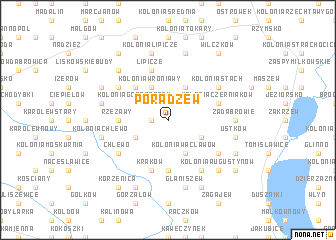 map of Poradzew