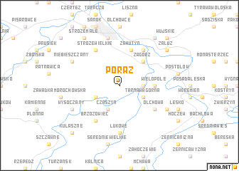 map of Poraż
