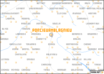 map of Porcieu-Amblagnieu