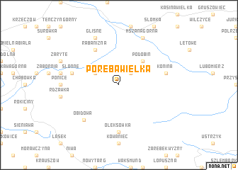 map of Poręba Wielka