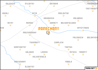 map of Porechany