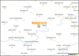 map of Porechʼye