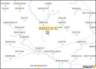 map of Porechʼye