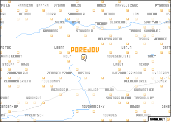 map of Pořejov