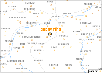 map of Poroštica