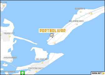 map of Port Bolivar