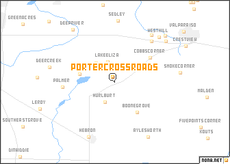 map of Porter Crossroads