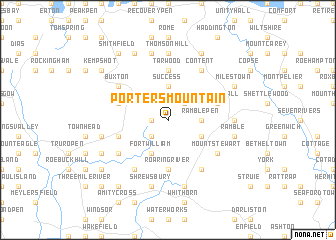 map of Porters Mountain