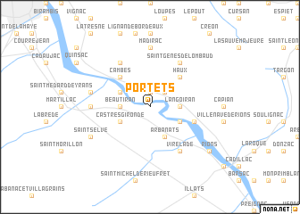 map of Portets