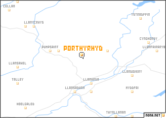 map of Porth-y-rhyd