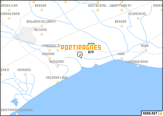 map of Portiragnes