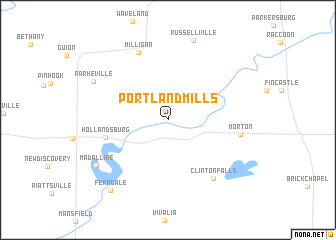 map of Portland Mills