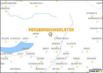 map of Poruba pod Vihorlátom