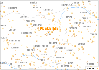 map of Pošćenje