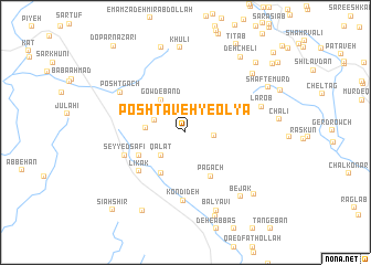 map of Poshtāveh-ye ‘Olyā