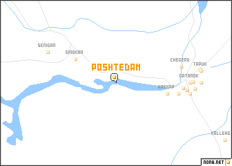 map of Posht-e Dam