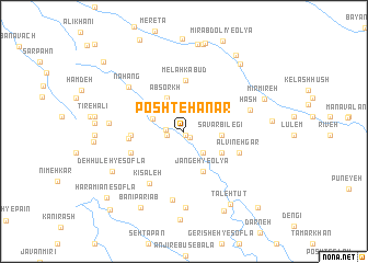 map of Posht-e Hanār