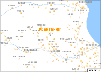 map of Poshteh Hīr