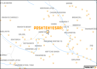 map of Poshteh-ye Sārī