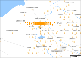 map of Posht-e Sar-e Manşūrī