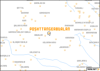 map of Posht Tang-e Āb Dālān