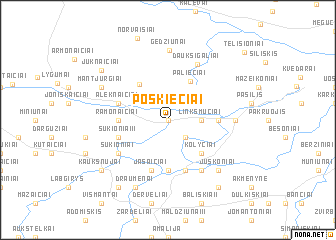 map of Poškiečiai