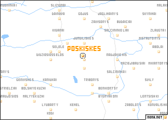 map of Poškiškės