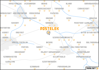 map of Póstelek