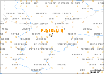 map of Postřelná