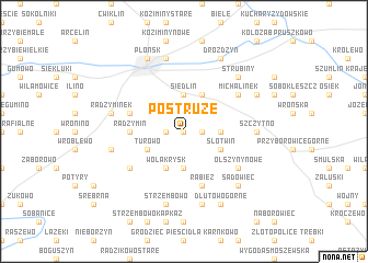 map of Postruże