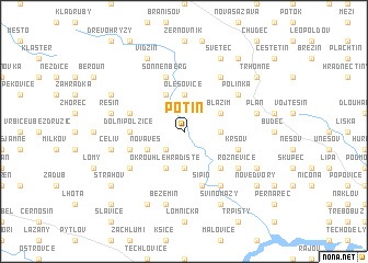 map of Potín