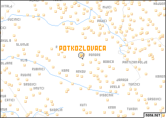 map of Potkozlovača