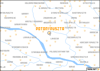 map of Potonypuszta
