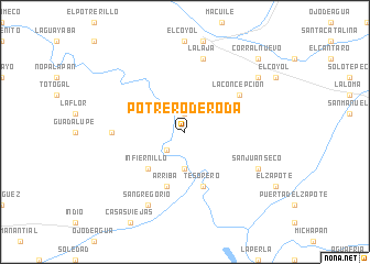 map of Potrero de Roda