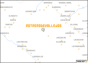 map of Potrero de Vallejos