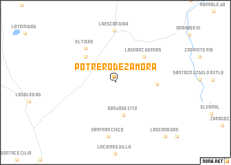 map of Potrero de Zamora