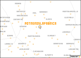 map of Potreros La Fábrica