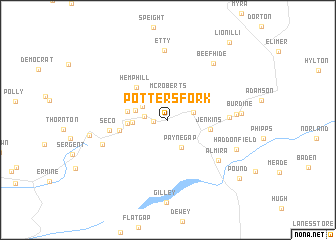 map of Potters Fork