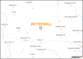 map of Potters Hill