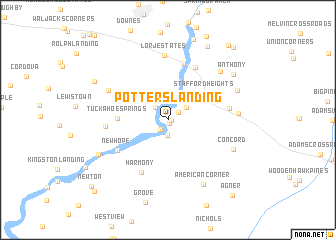 map of Potters Landing