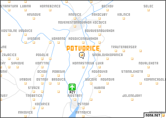 map of Potvorice