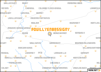 map of Pouilly-en-Bassigny