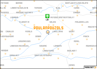 map of Poulan-Pouzols