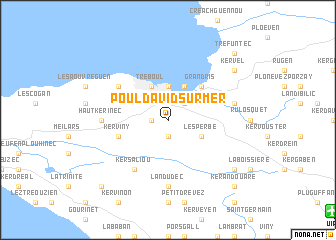 map of Pouldavid-sur-Mer