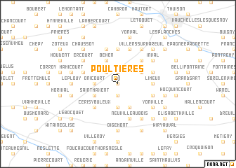 map of Poultières