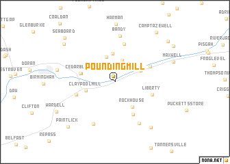 map of Pounding Mill