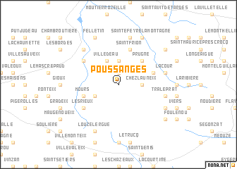 map of Poussanges