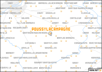 map of Poussy-la-Campagne