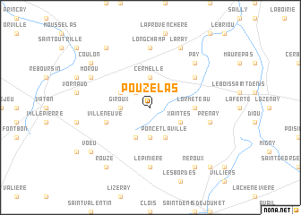 map of Pouzelas
